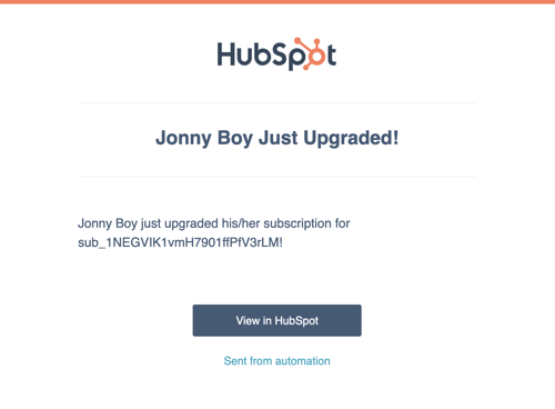 HubSpot Subscription Change email notification
