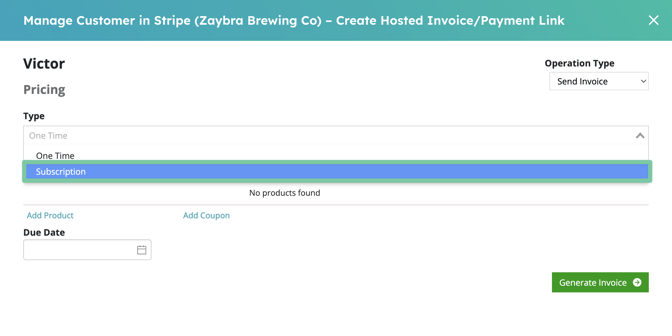 Create a hosted invoice in HubSpot using Zaybra