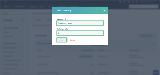Adding new currencies to HubSpot