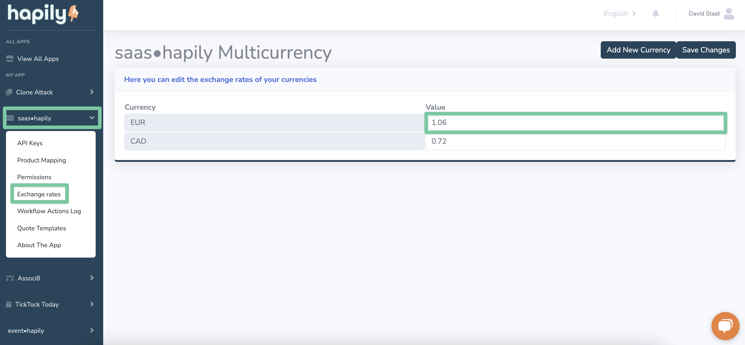 saas·hapily currency conversion