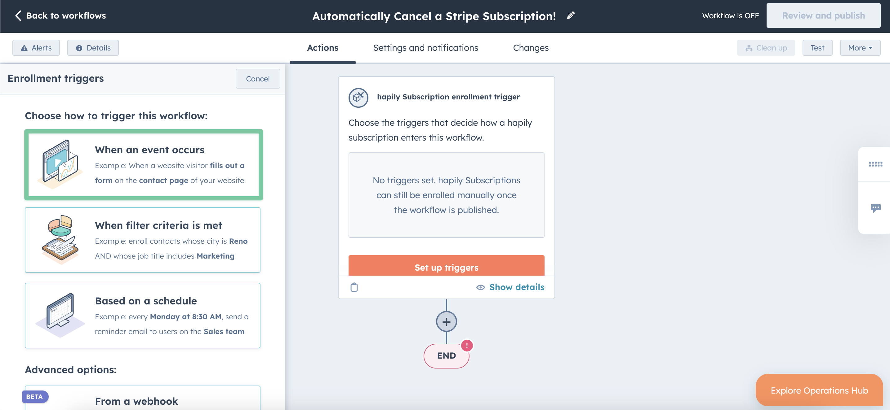 How to cancel a Stripe subscription using HubSpot workflows
