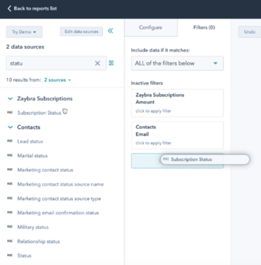 Filtering MRR Reports