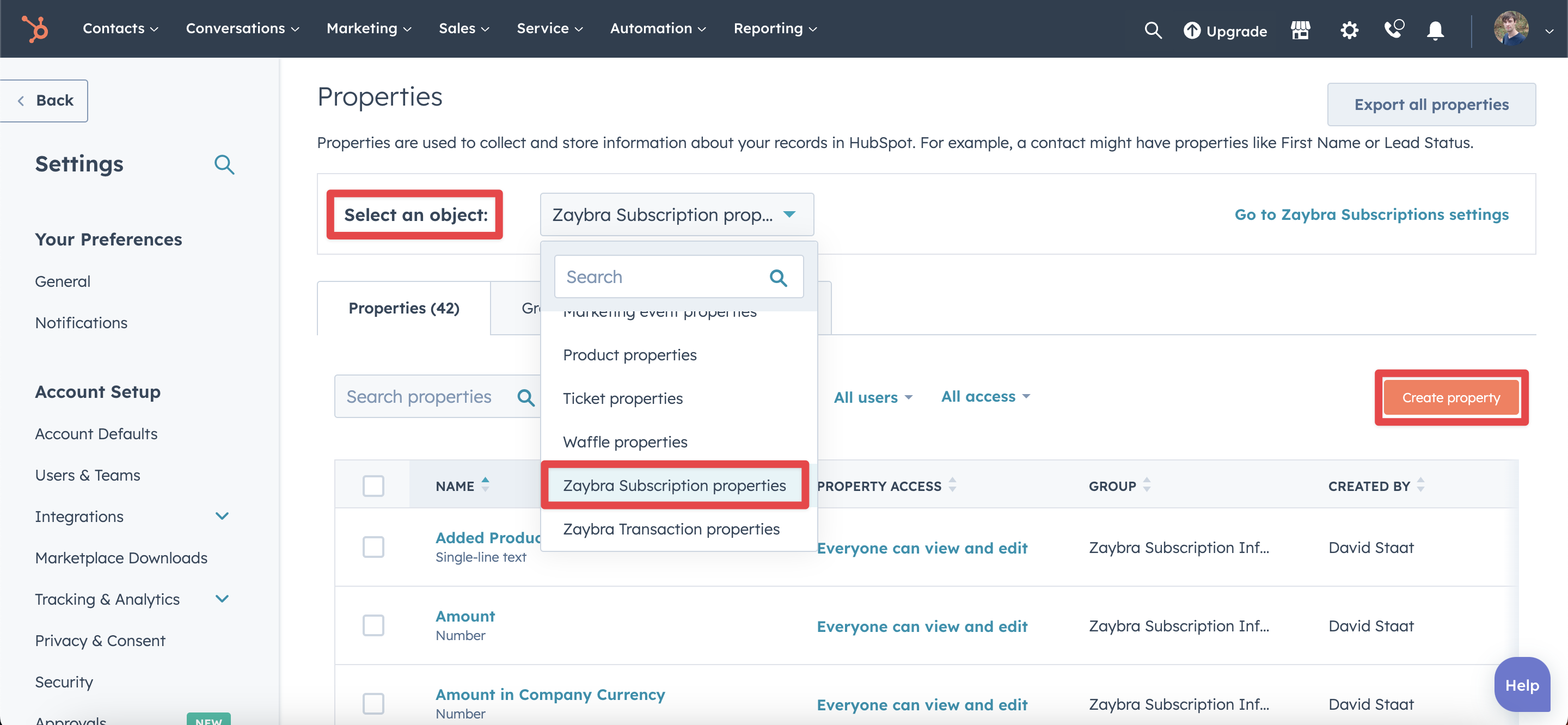 HubSpot adding new properties to subscription objects